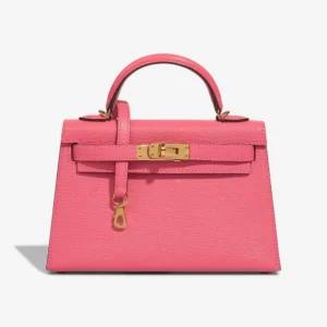 Artisan-Grade Hermès Dupes Mini Kelly Chevre Lipstick GHW - Replica Handbags
