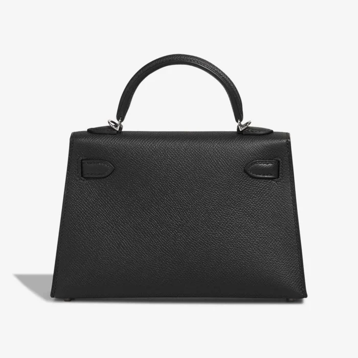 Artisan-Grade Hermès Dupes Mini Kelly Epsom Black PHW - Replica Handbags - Image 2