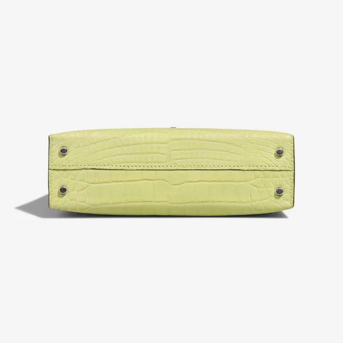 Artisan-Grade Hermès Dupes Mini Kelly Matte Alligator Jaune Bourgeon PHW - Replica Handbags - Image 3