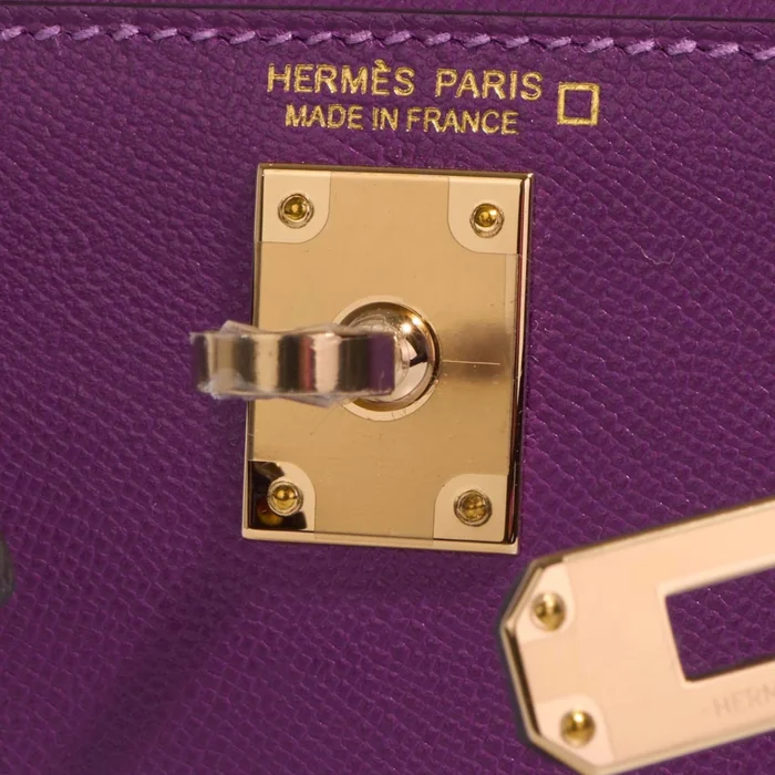 Artisan-Grade Hermès Dupes Mini Kelly Touch Alligator/Veau Madame Amethyst/Anemone PBHW - Replica Handbags - Image 6
