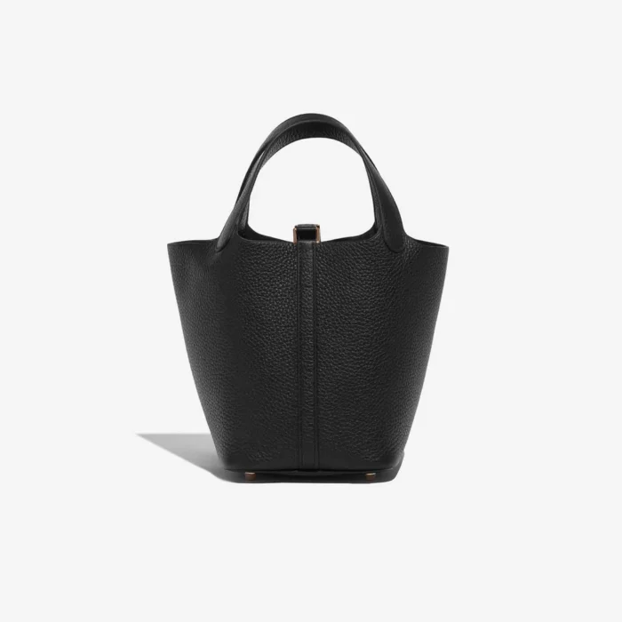 Artisan-Grade Hermès Dupes Picotin 18 Clemence Black GHW - Replica Handbags - Image 3