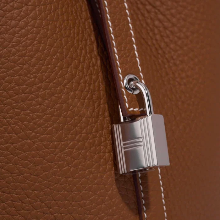 Artisan-Grade Hermès Dupes Picotin 18 Taurillon Clemence Gold PHW - Replica Handbags - Image 6
