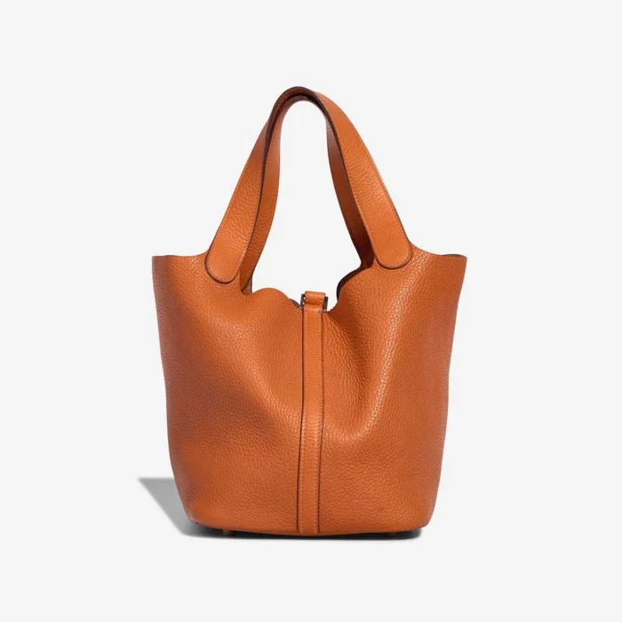Artisan-Grade Hermès Dupes Picotin 22 Clemence Orange PHW - Replica Handbags - Image 3