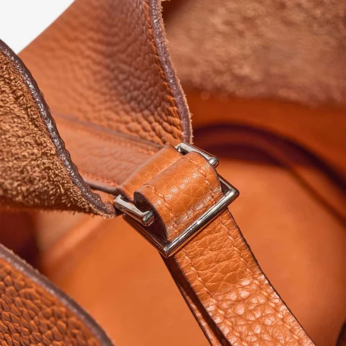 Artisan-Grade Hermès Dupes Picotin 22 Clemence Orange PHW - Replica Handbags - Image 6