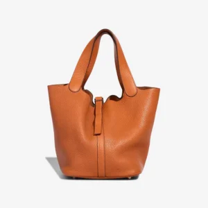 Artisan-Grade Hermès Dupes Picotin 22 Clemence Orange PHW - Replica Handbags