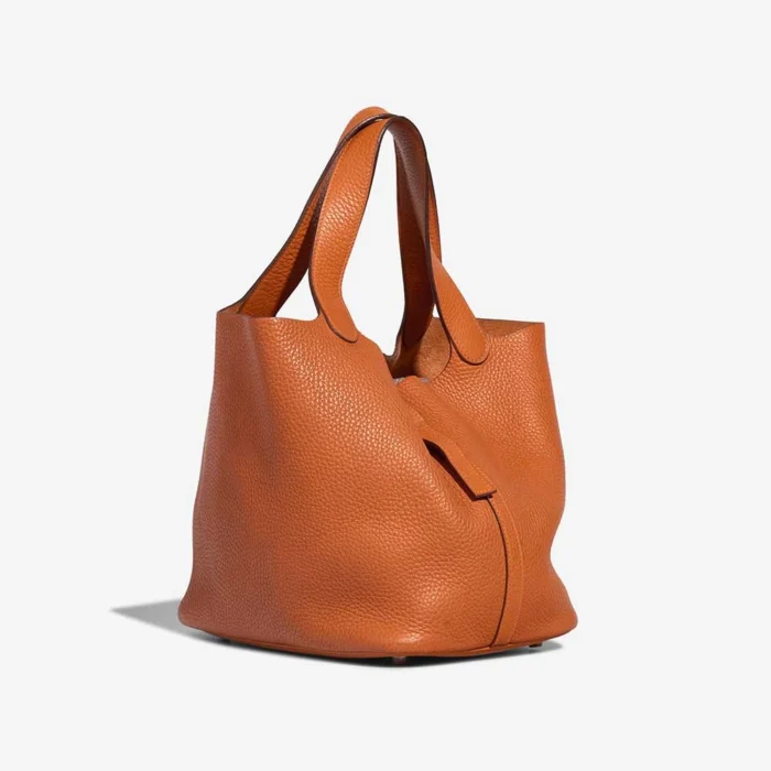 Artisan-Grade Hermès Dupes Picotin 22 Clemence Orange PHW - Replica Handbags - Image 5