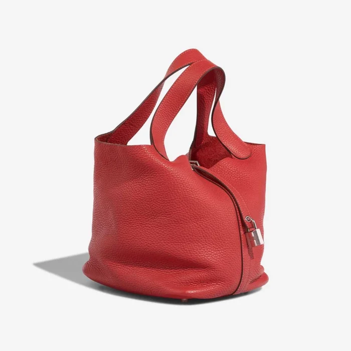 Artisan-Grade Hermès Dupes Picotin 22 Clemence Rouge Duchesse PHW - Replica Handbags - Image 3