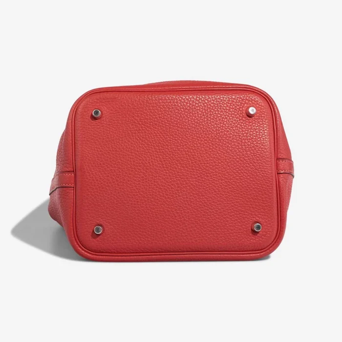 Artisan-Grade Hermès Dupes Picotin 22 Clemence Rouge Duchesse PHW - Replica Handbags - Image 4