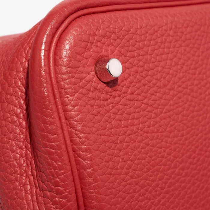 Artisan-Grade Hermès Dupes Picotin 22 Clemence Rouge Duchesse PHW - Replica Handbags - Image 6