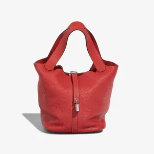 Artisan-Grade Hermès Dupes Picotin 22 Clemence Rouge Duchesse PHW - Replica Handbags