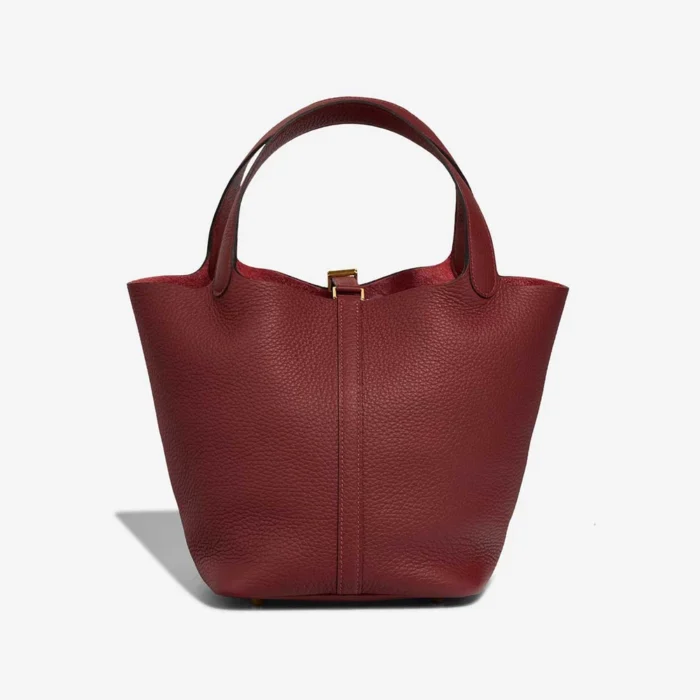 Artisan-Grade Hermès Dupes Picotin 22 Taurillon Clemence Rouge H GHW - Replica Handbags - Image 3