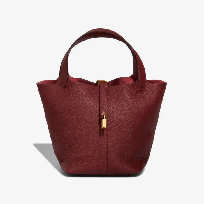 Artisan-Grade Hermès Dupes Picotin 22 Taurillon Clemence Rouge H GHW - Replica Handbags