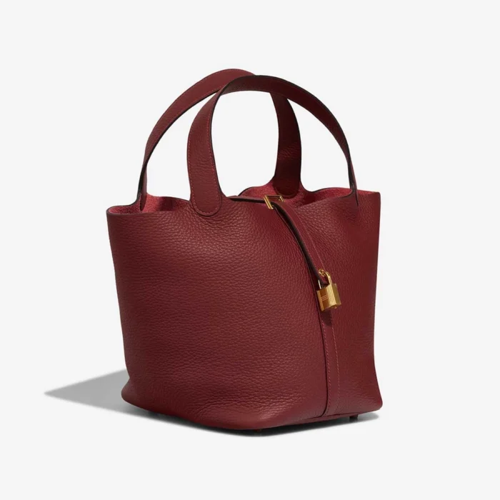 Artisan-Grade Hermès Dupes Picotin 22 Taurillon Clemence Rouge H GHW - Replica Handbags - Image 6