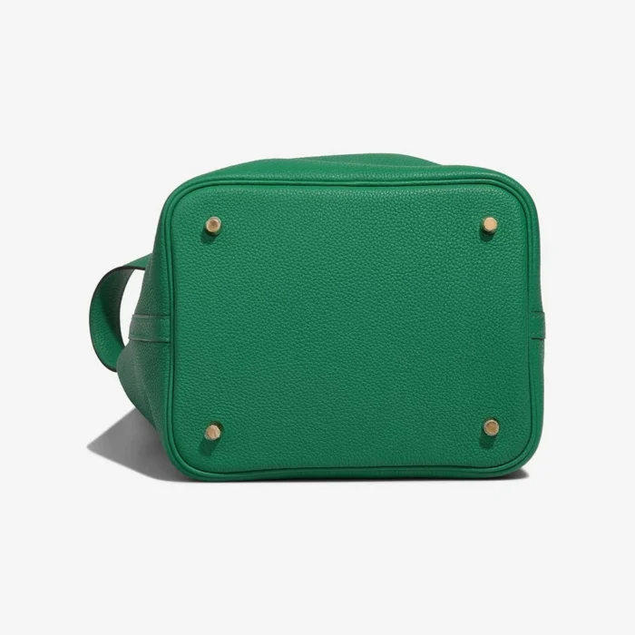 Artisan-Grade Hermès Dupes Picotin 22 Taurillon Clemence Vert Jade GHW - Replica Handbags - Image 4