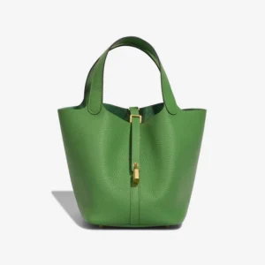 Artisan-Grade Hermès Dupes Picotin 22 Taurillon Clemence Vert Yucca GHW - Replica Handbags