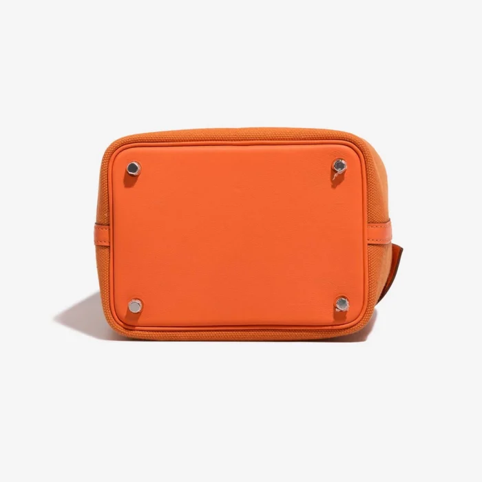 Artisan-Grade Hermès Dupes Picotin Cargo 18 Toile Goeland/Swift Orange Minium PHW - Replica Handbags - Image 4