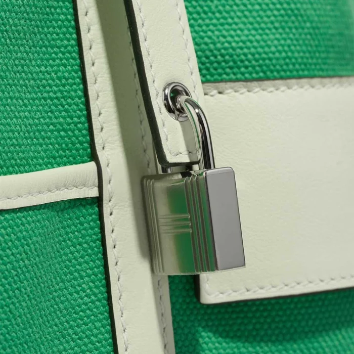 Artisan-Grade Hermès Dupes Picotin Cargo 18 Toile Goeland/Swift Vert Comics/Vert Fizz PHW - Replica Handbags - Image 8