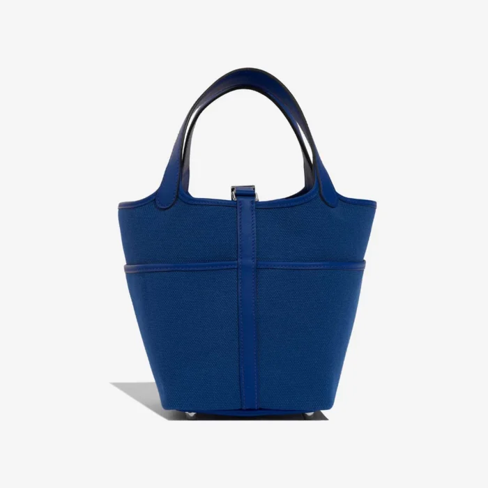 Artisan-Grade Hermès Dupes Picotin Cargo 18 Toile/Swift Blue Royal/Blue Egee PHW - Replica Handbags - Image 3