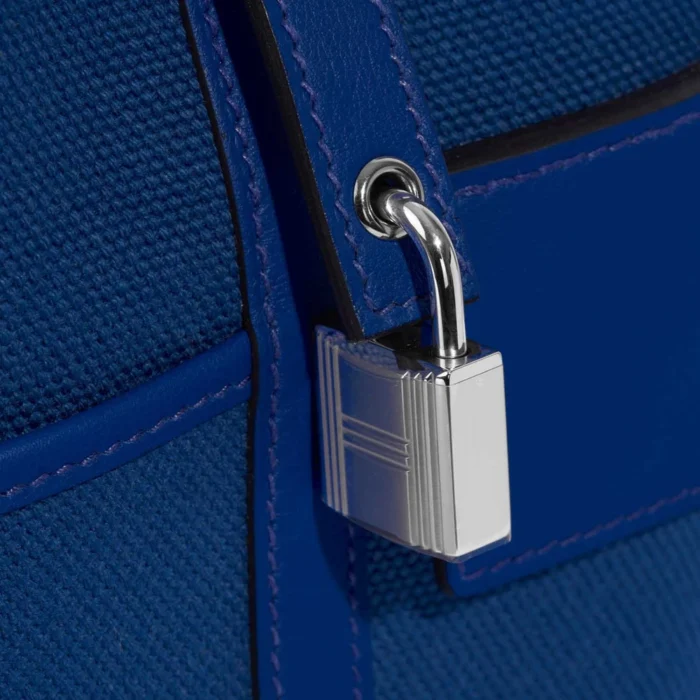 Artisan-Grade Hermès Dupes Picotin Cargo 18 Toile/Swift Blue Royal/Blue Egee PHW - Replica Handbags - Image 7