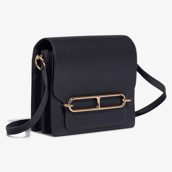 Artisan-Grade Hermès Dupes Roulis 18 Swift Bleu Nuit PBHW - Replica Handbags - Image 5