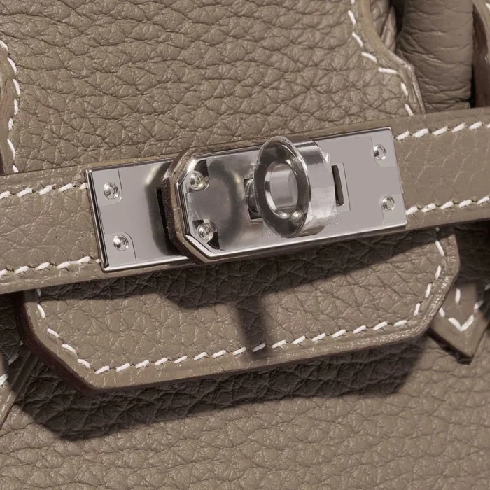Artisan-Grade Hermès HSS Birkin 25 Togo Etoupe/Gris Perle PHW - Replica Handbags - Image 7