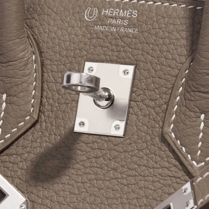 Artisan-Grade Hermès HSS Birkin 25 Togo Etoupe/Gris Perle PHW - Replica Handbags - Image 6