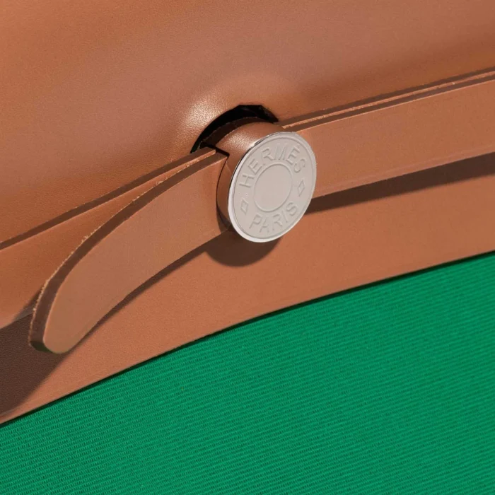 Artisan-Grade Hermès Herbag 39 Vache Hunter/Toile Vert Menthe/Bleu Aztèque/Gold PHW - Replica Handbags - Image 7