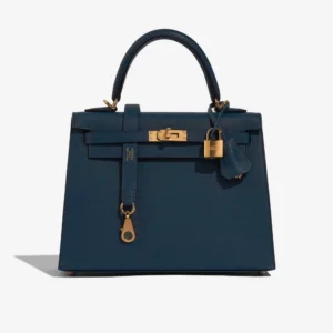 Artisan-Grade Hermès Kelly 25 Epsom Blue de Prusse GHW Replica