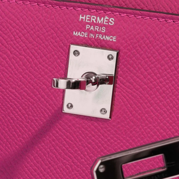 Artisan-Grade Hermès Kelly 25 Epsom Rose Pourpre PHW - Replica Handbags - Image 5