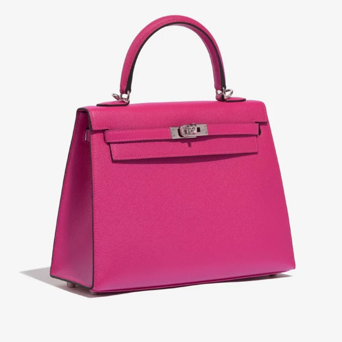 Artisan-Grade Hermès Kelly 25 Epsom Rose Pourpre PHW - Replica Handbags - Image 4