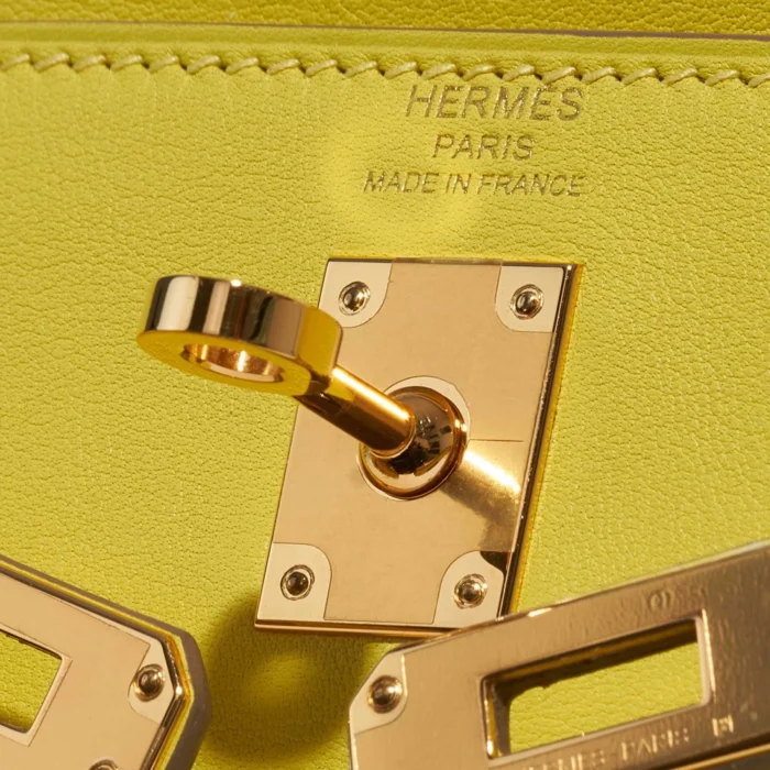 Artisan-Grade Hermès Kelly 25 Swift Lime GHW - Replica Handbags - Image 6
