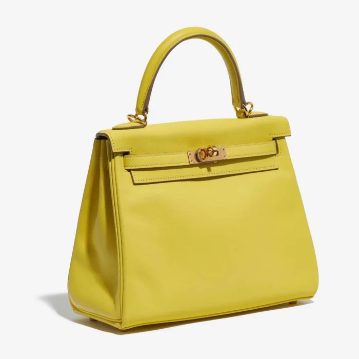 Artisan-Grade Hermès Kelly 25 Swift Lime GHW - Replica Handbags - Image 4