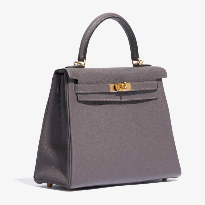 Artisan-Grade Hermès Kelly 25 Togo Etain GHW - DLF - Image 3