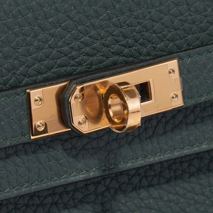 Artisan-Grade Hermès Kelly 25 Togo Vert Cypress GHW - Replica Handbags - Image 6