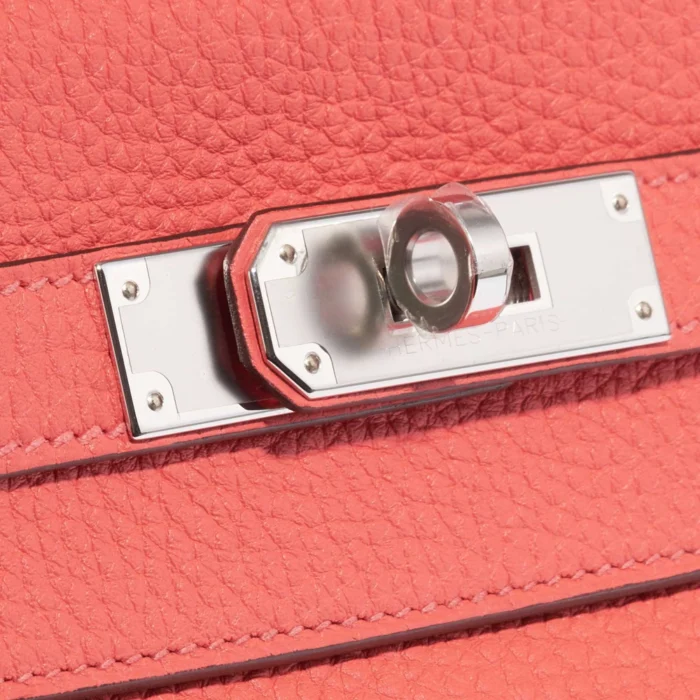 Artisan-Grade Hermès Kelly 28 Clemence Rose Texas PHW - Replica Handbags - Image 7