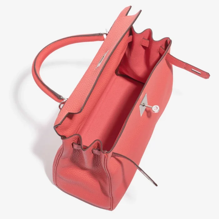 Artisan-Grade Hermès Kelly 28 Clemence Rose Texas PHW - Replica Handbags - Image 5