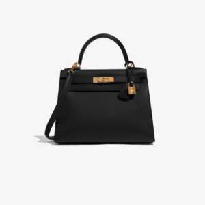 Artisan-Grade Hermès Kelly 28 Epsom Black GHW | Replica Bags