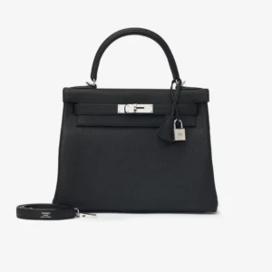 Artisan-Grade Hermès Kelly 28 Togo Black PHW – DLF