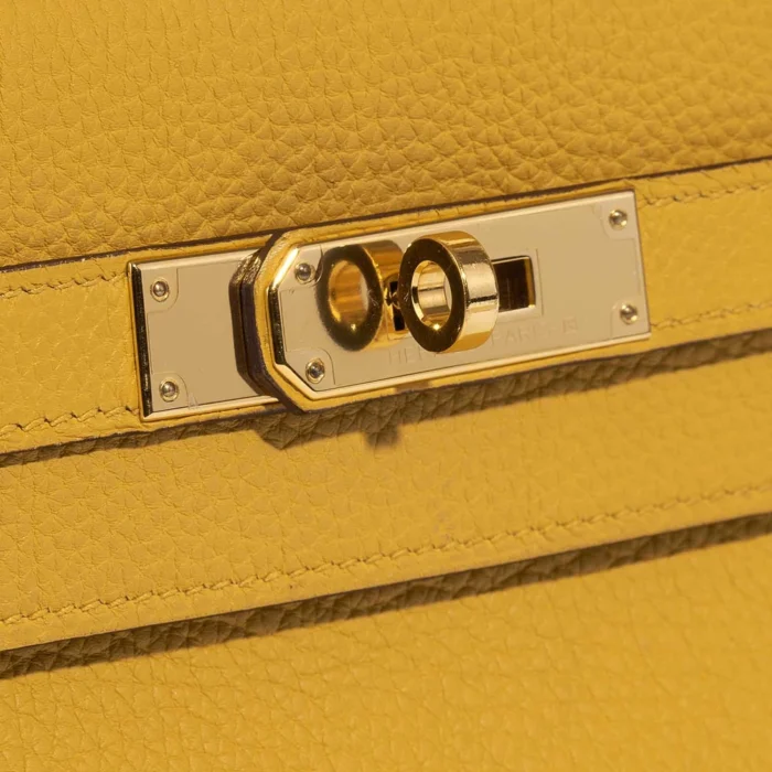 Artisan-Grade Hermès Kelly 28 Togo Jaune Ambre GHW - Replica Handbags - Image 6