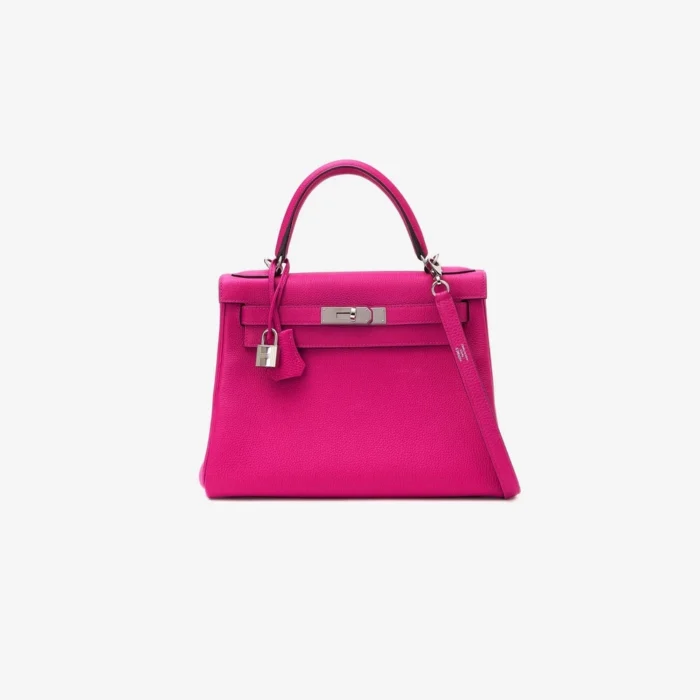 Artisan-Grade Hermès Kelly 28 Togo Pourpre PHW - Direct Luxury