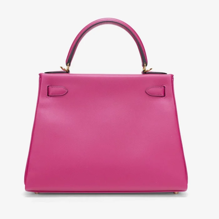 Artisan-Grade Hermès Kelly 28 Veau Madame Rose Pourpre GHW - DLF - Image 2