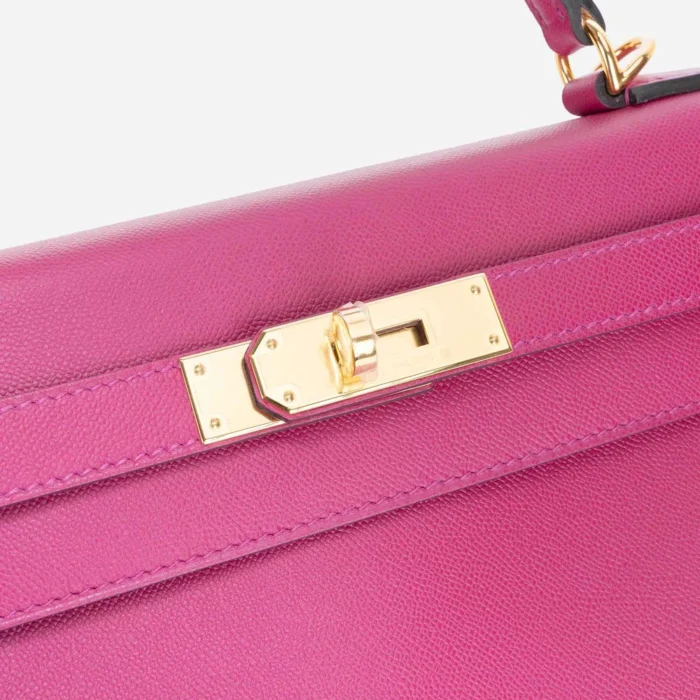 Artisan-Grade Hermès Kelly 28 Veau Madame Rose Pourpre GHW - DLF - Image 6