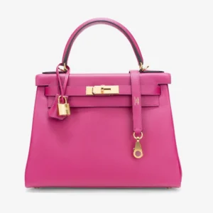 Artisan-Grade Hermès Kelly 28 Veau Madame Rose Pourpre GHW | DLF