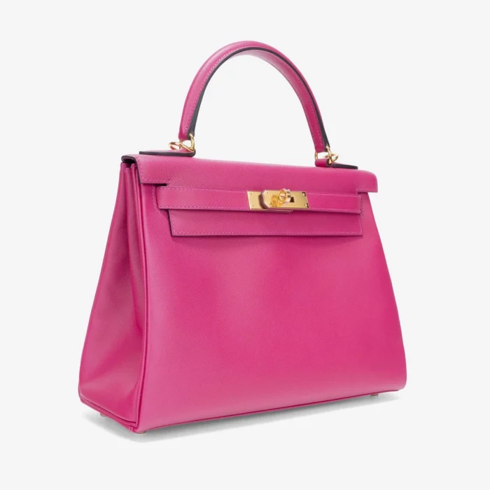 Artisan-Grade Hermès Kelly 28 Veau Madame Rose Pourpre GHW - DLF - Image 4