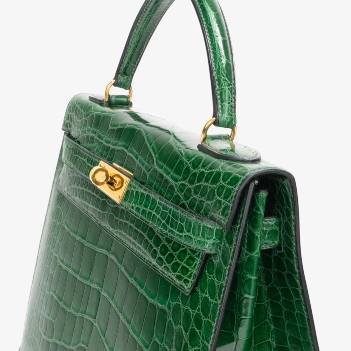 Artisan-Grade Hermès Kelly 32 Alligator Vert Emerald GHW - DLF - Image 5