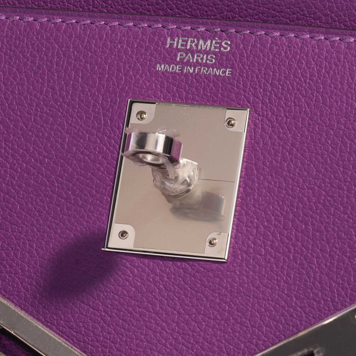 Artisan-Grade Hermès Kelly 32 Evercolor Anemone PHW - Replica Handbags - Image 6