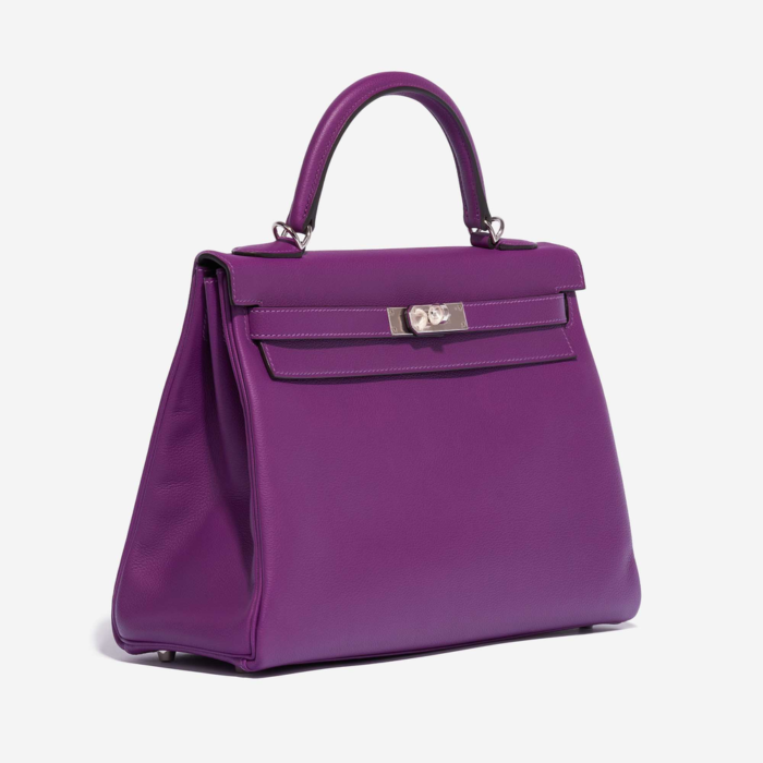 Artisan-Grade Hermès Kelly 32 Evercolor Anemone PHW - Replica Handbags - Image 4