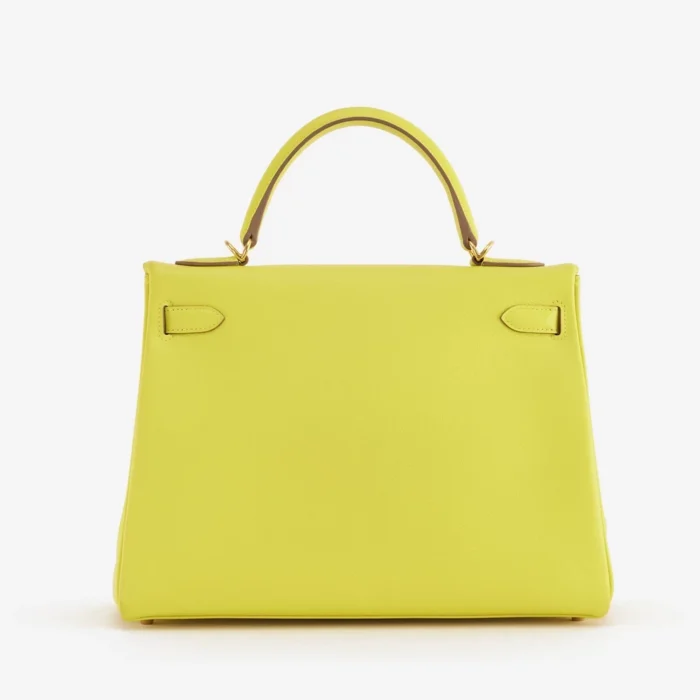 Artisan-Grade Hermès Kelly 32 Evercolor Lime GHW - DLF - Image 2