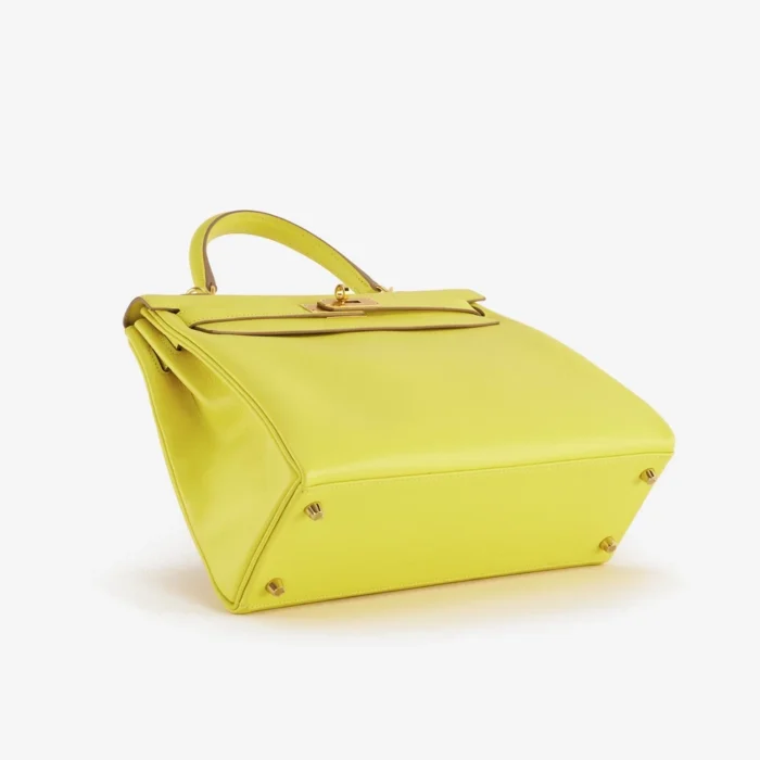 Artisan-Grade Hermès Kelly 32 Evercolor Lime GHW - DLF - Image 3