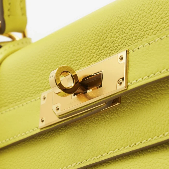 Artisan-Grade Hermès Kelly 32 Evercolor Lime GHW - DLF - Image 6